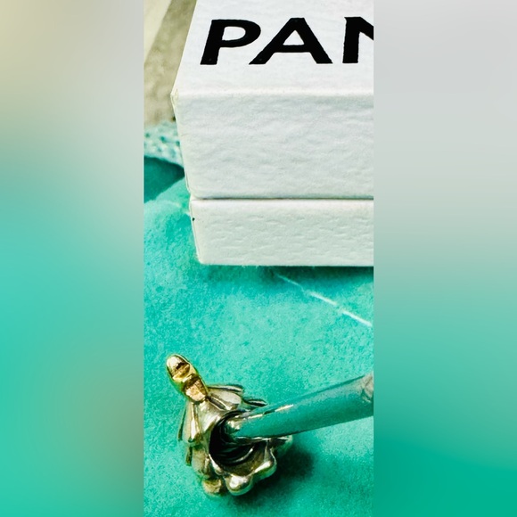 Authentic Retired Pandora Christmas Tree Two Tone 14k Gold & S925 Ale Silver - Picture 15 of 16